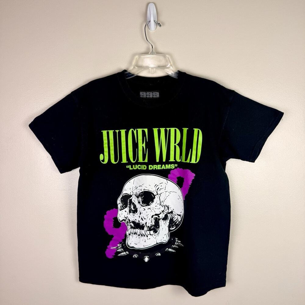Juice Wrld 999 Skull "Lucid Dreams" Rap Tee Graphic Print Black T-Shirt Men L